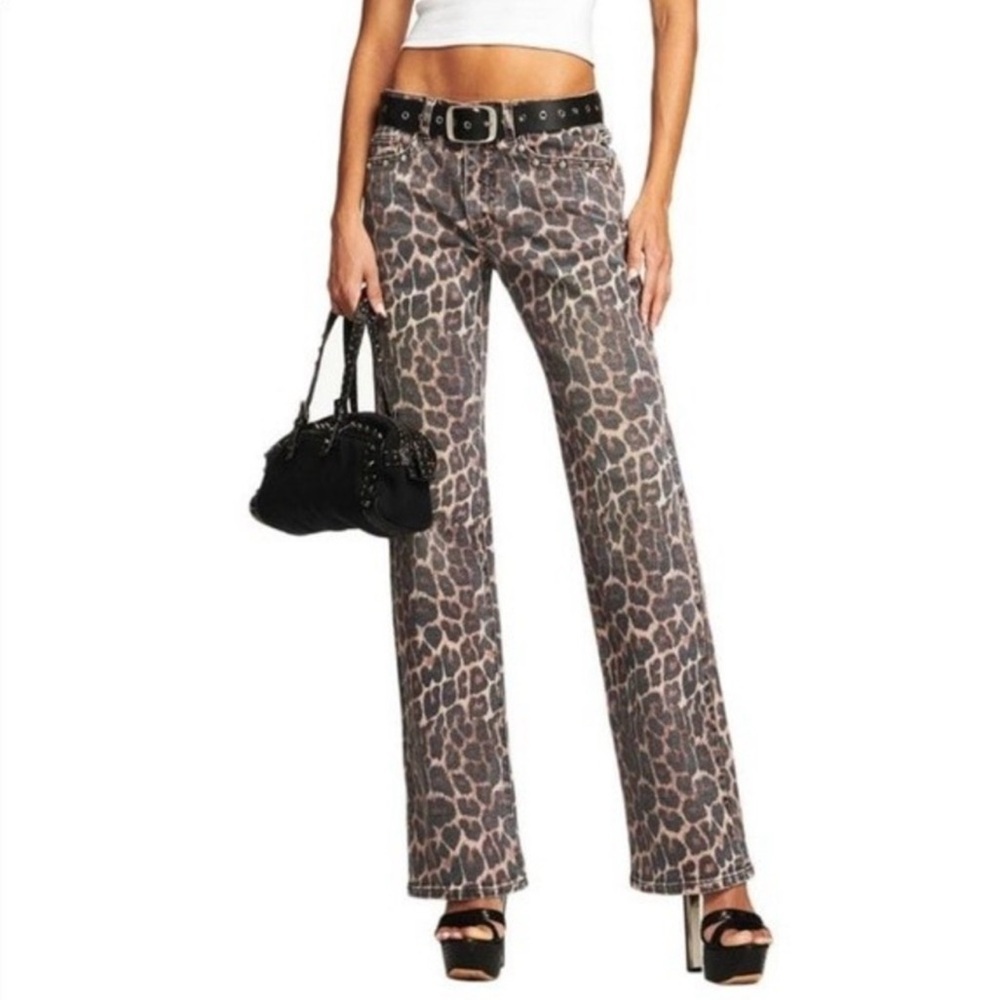 I.AM.GIA Cheetah Leopard Print Wide-Leg Pants